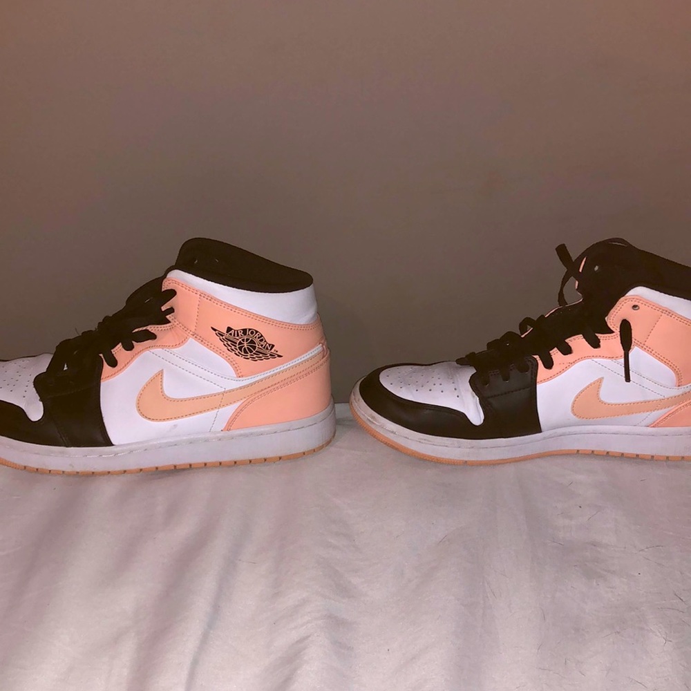 Pink/black Jordan 1’s (worn)